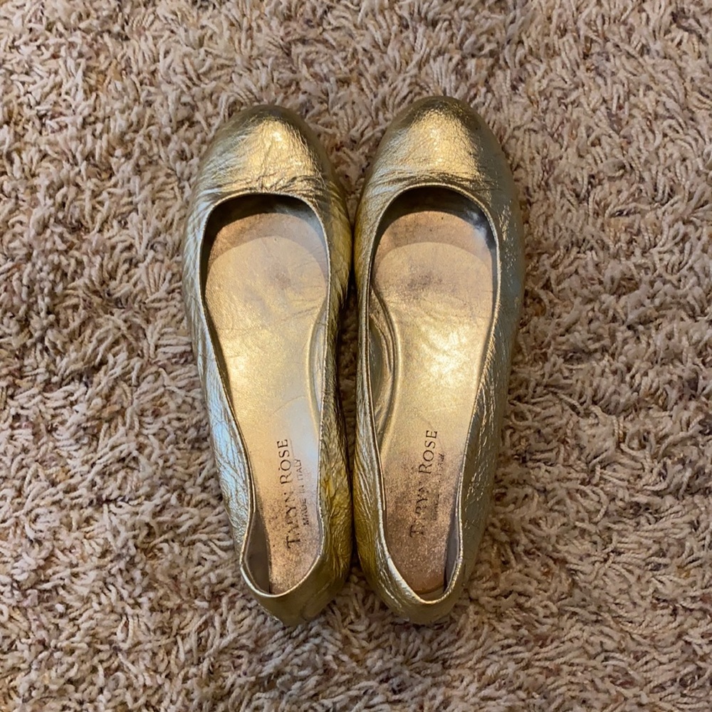 Taryn Rose gold ballet flats